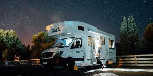 Camping under the stars in an RV