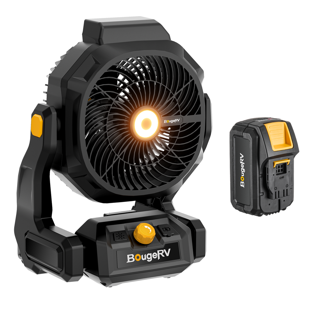 BougeRV F02 Portable Cordless Jobsite Outdoor Fan With 144Wh Battery