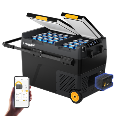 BougeRV CRD2 50L Dual Zone 12V Portable Fridge Freezer