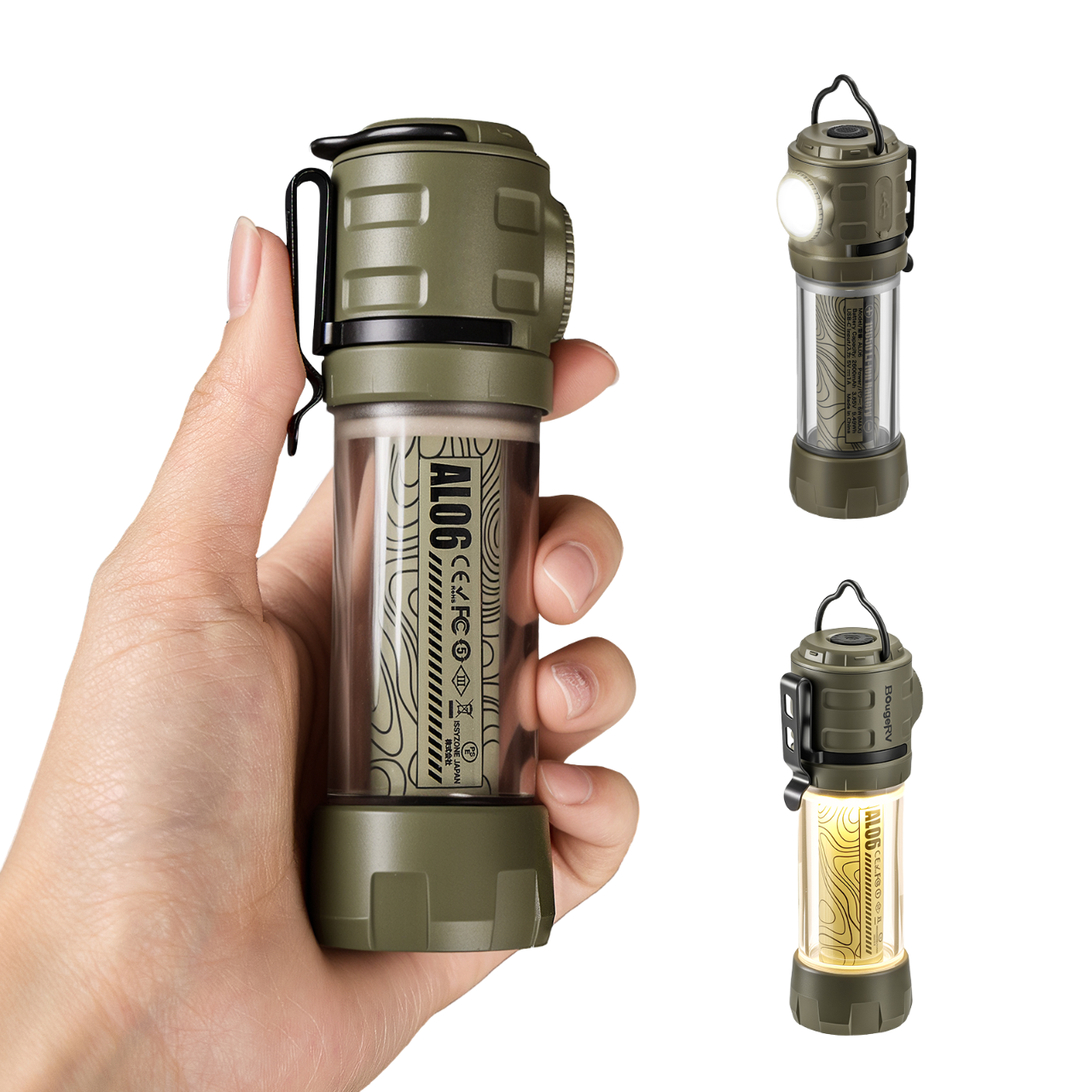 BougeRV AL06 Portable Camping Lantern Rechargeable Emergency Flashlight