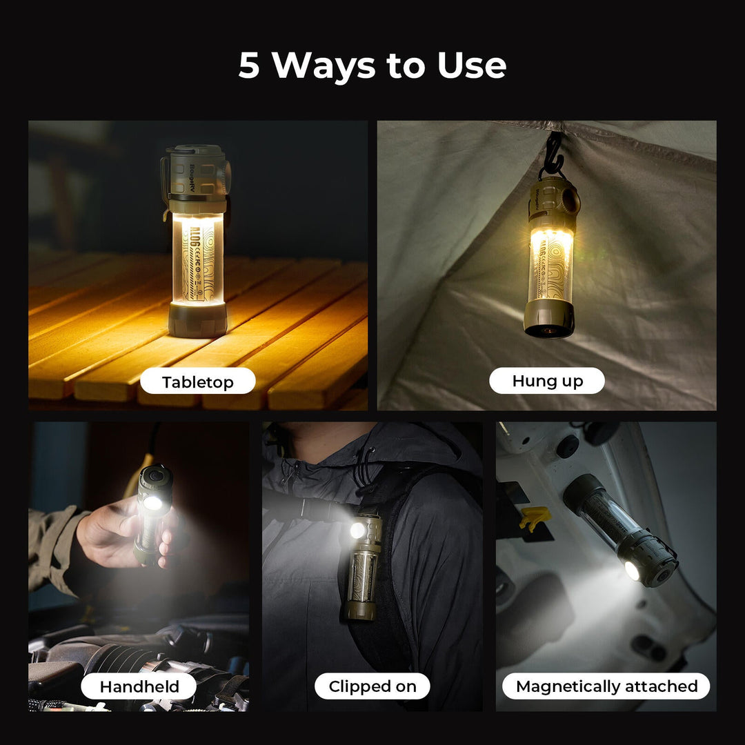 BougeRV AL06 Portable Camping Lantern Rechargeable Emergency Flashlight