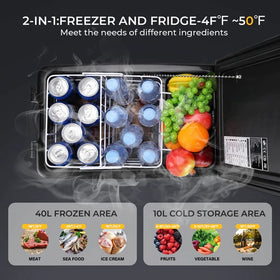 12V 40L Portable Fridge/Freezer For Home, Car & Camping